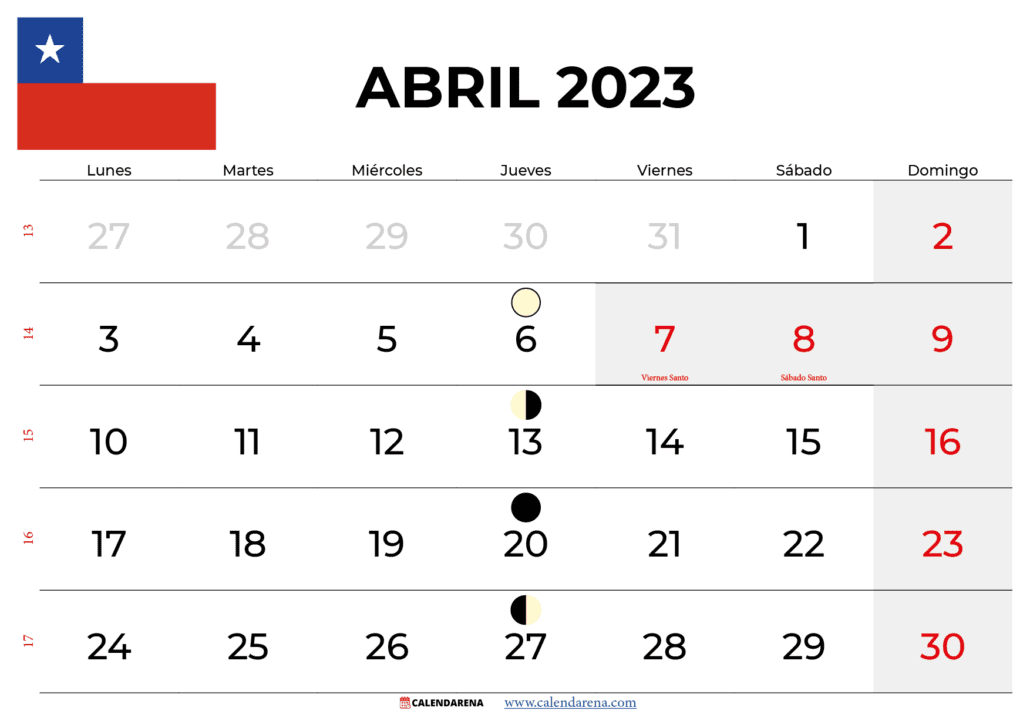 calendario abril 2023 chile
