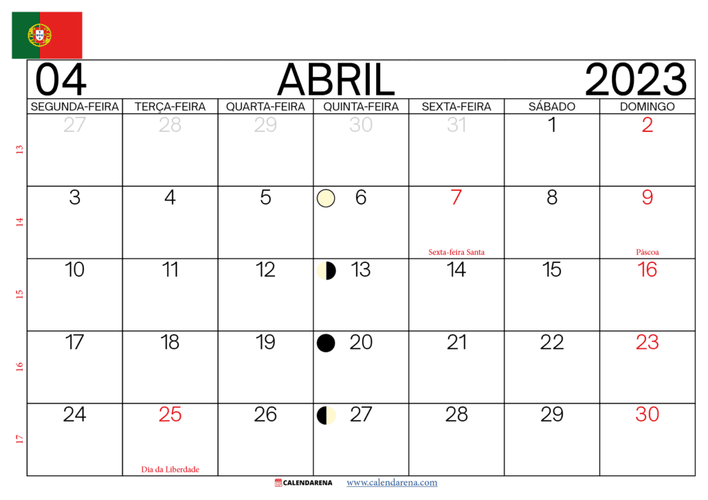 calendário abril 2023 portugal