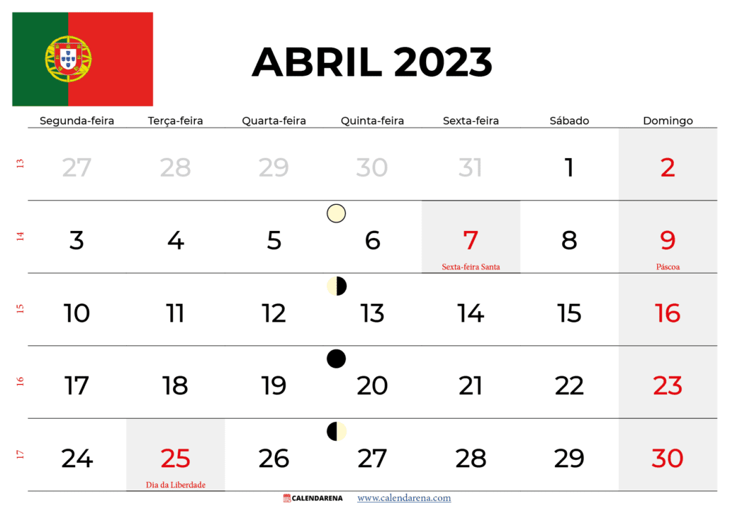calendario abril 2023 portugal