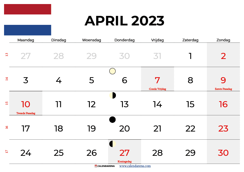 kalender april 2023 nederland