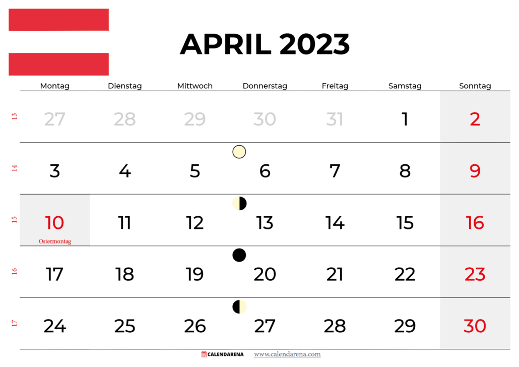 kalender april 2023 österreich