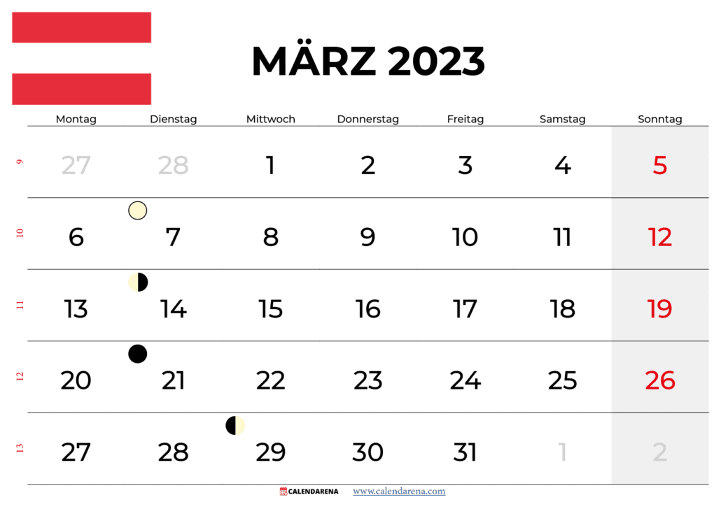 kalender märz 2023 österreich