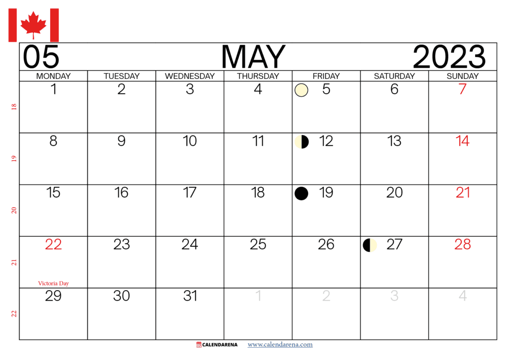 calendar may 2023 canada