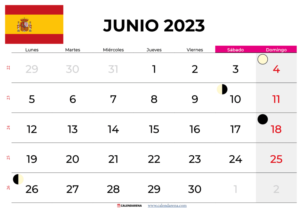 calendario junio 2023 España