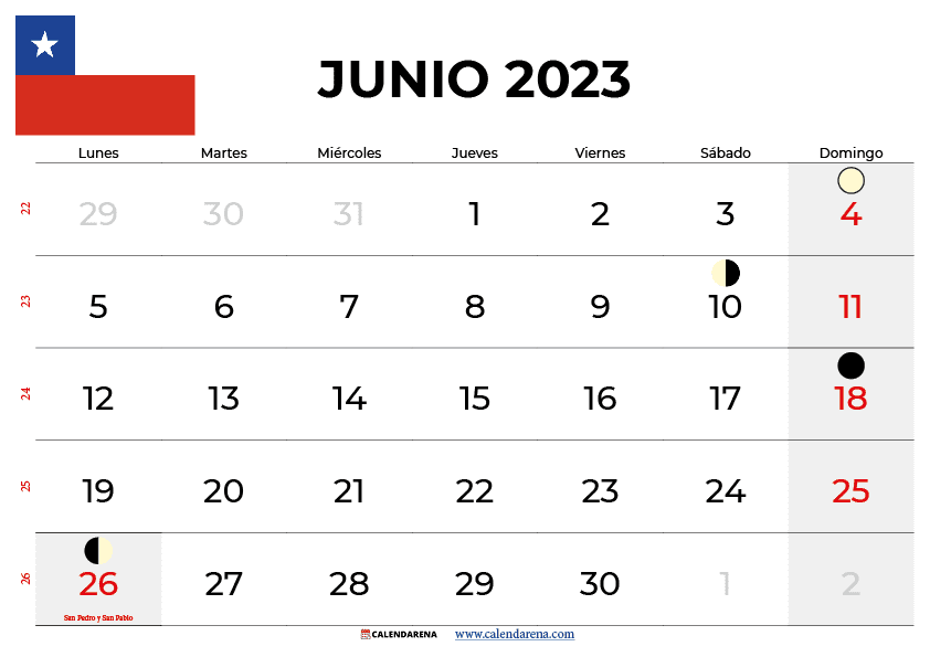 calendario junio 2023 chile