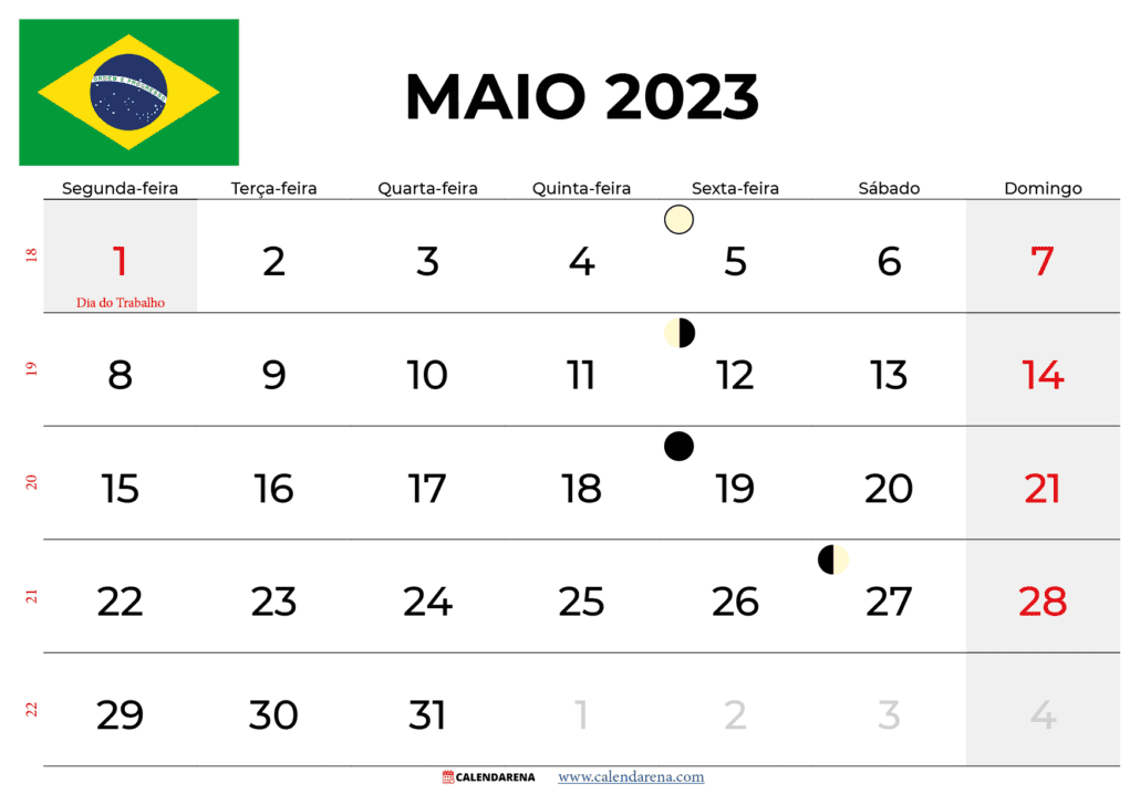 calendario maio 2023 brasil