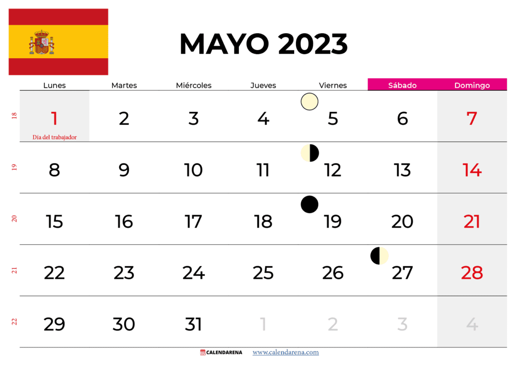 calendario mayo 2023 España