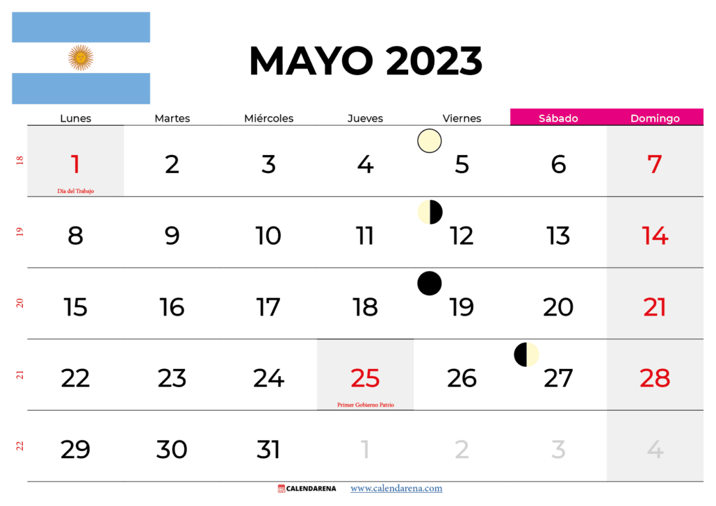 calendario mayo 2023 argentina