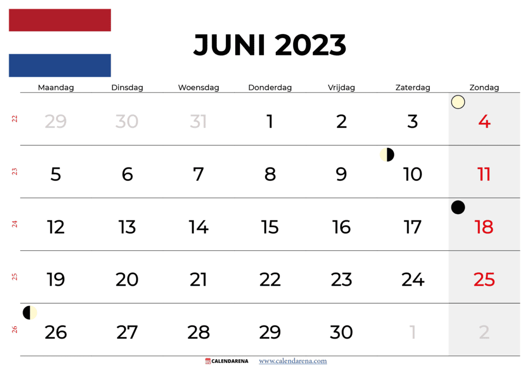 kalender juni 2023 nederland