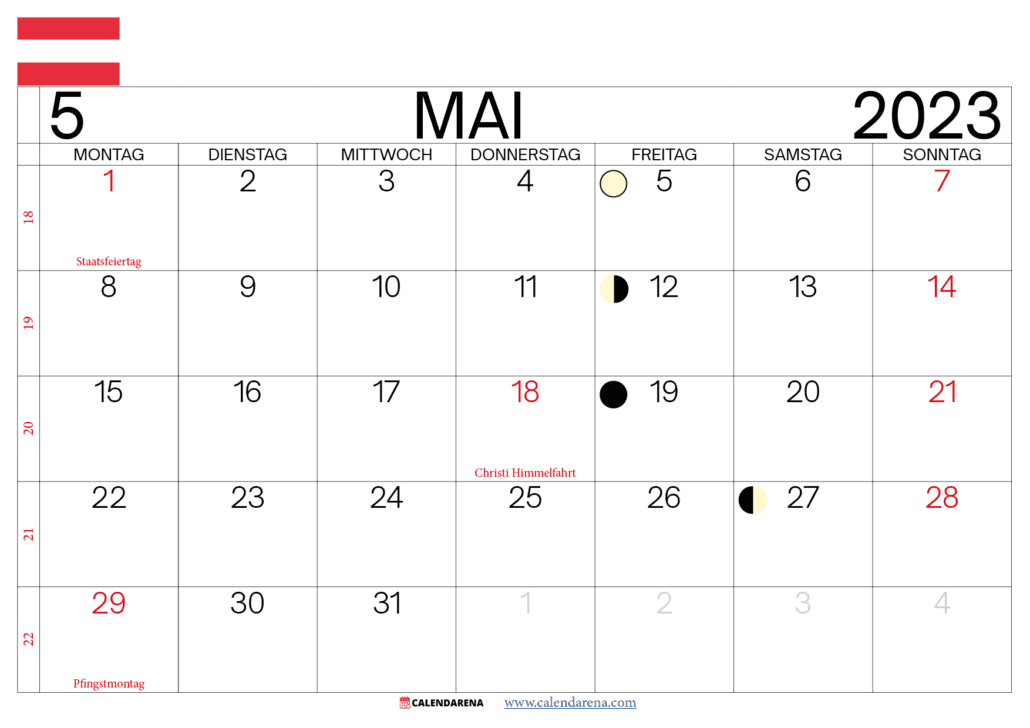 mai 2023 kalender österreich