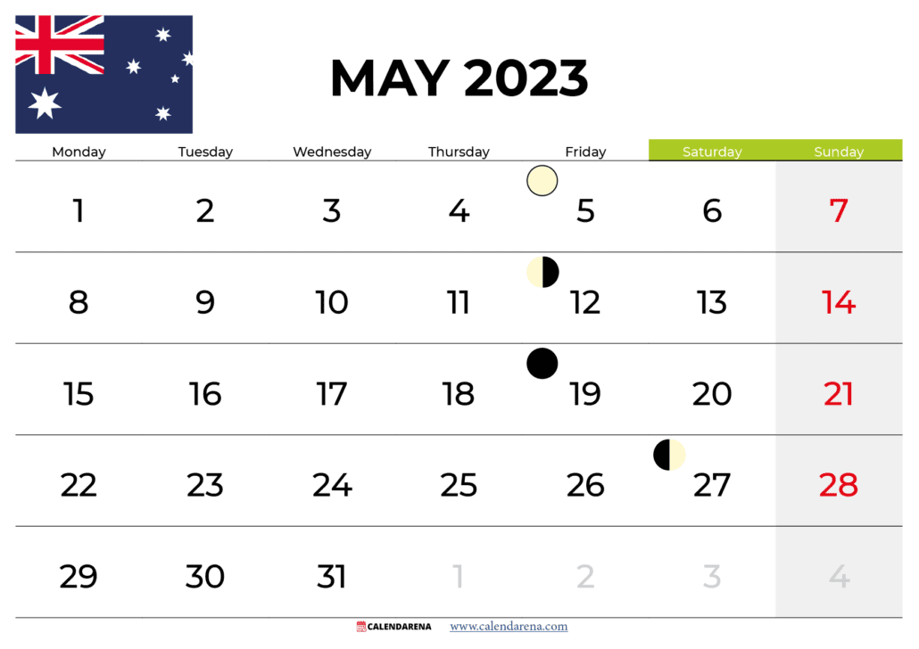 may 2023 calendar australia