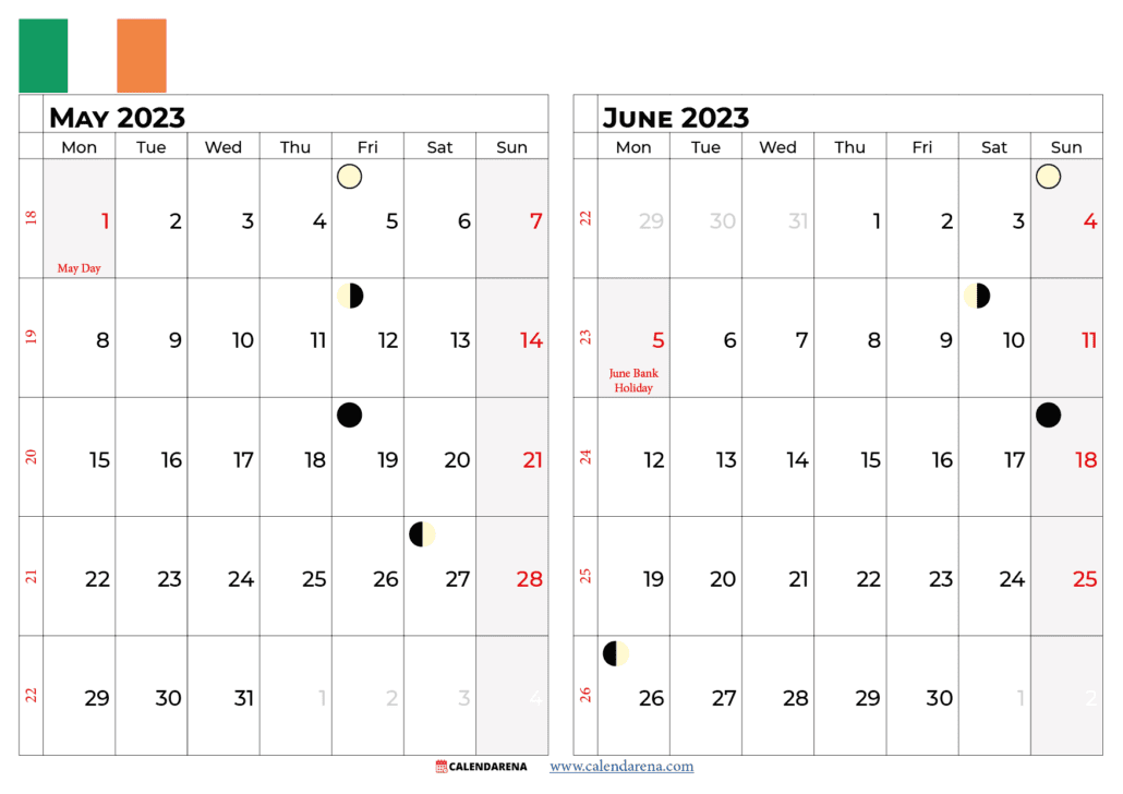 may june 2023 calendar ireland
