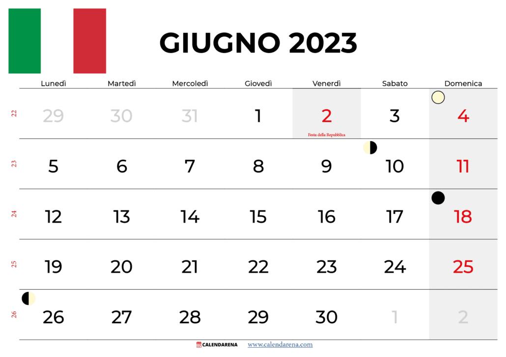 calendario giugno 2023 italia