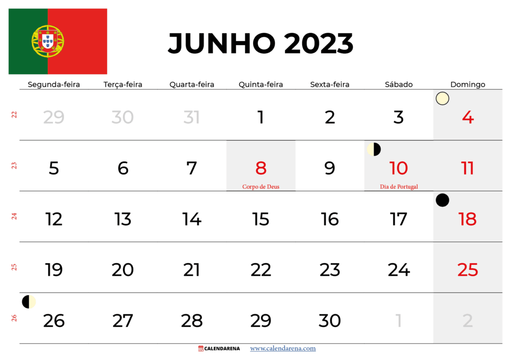 calendario junho 2023 portugal