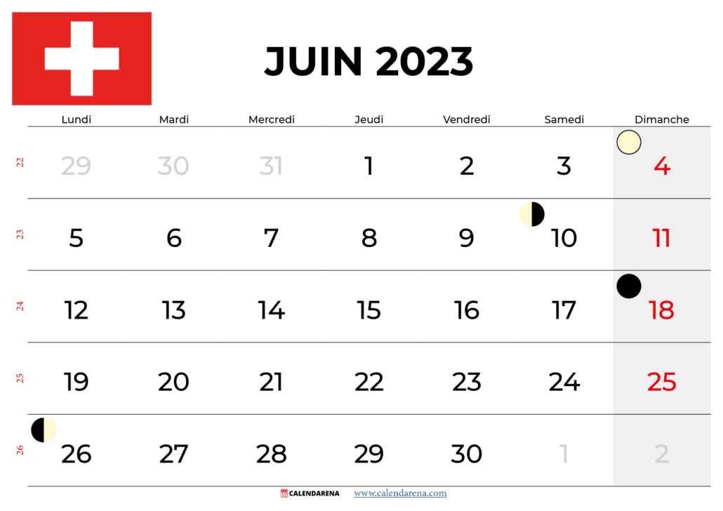 calendrier juin 2023 suisse