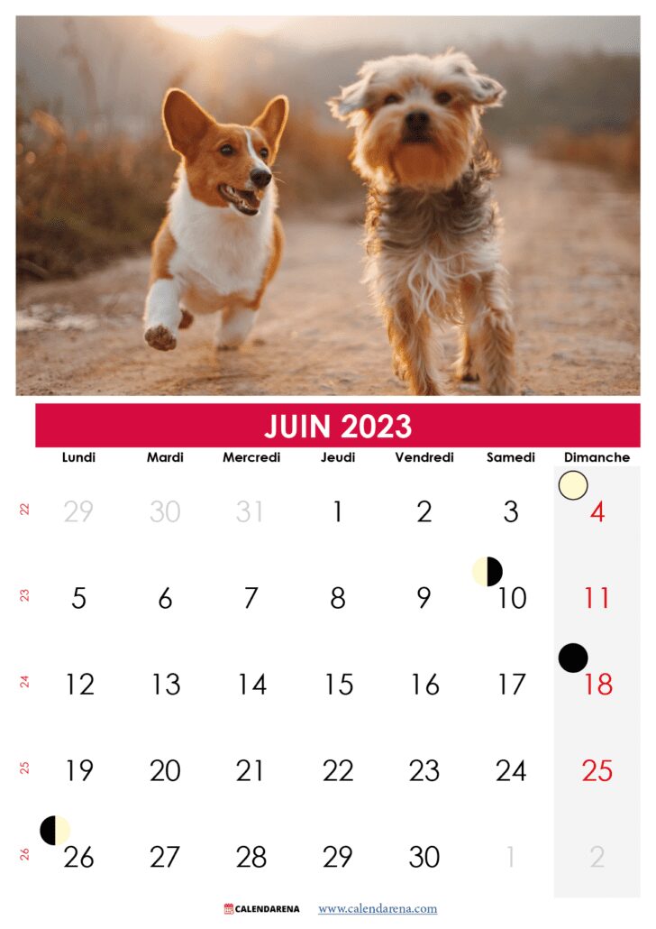 calendrier juin 23 québec