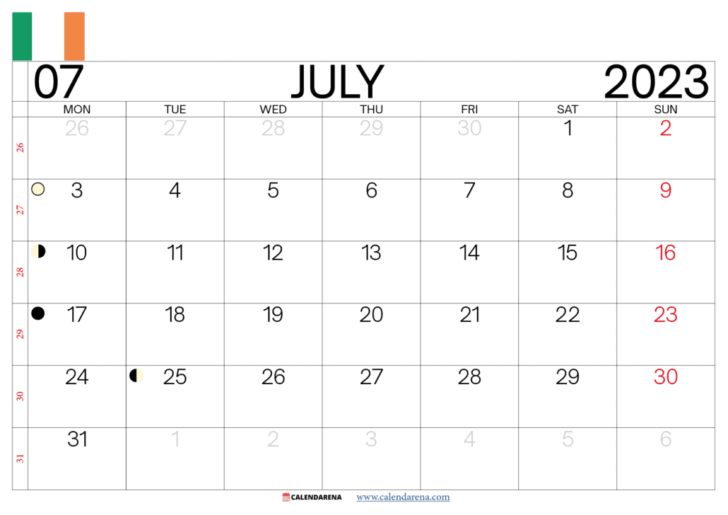 july 2023 calendar ireland
