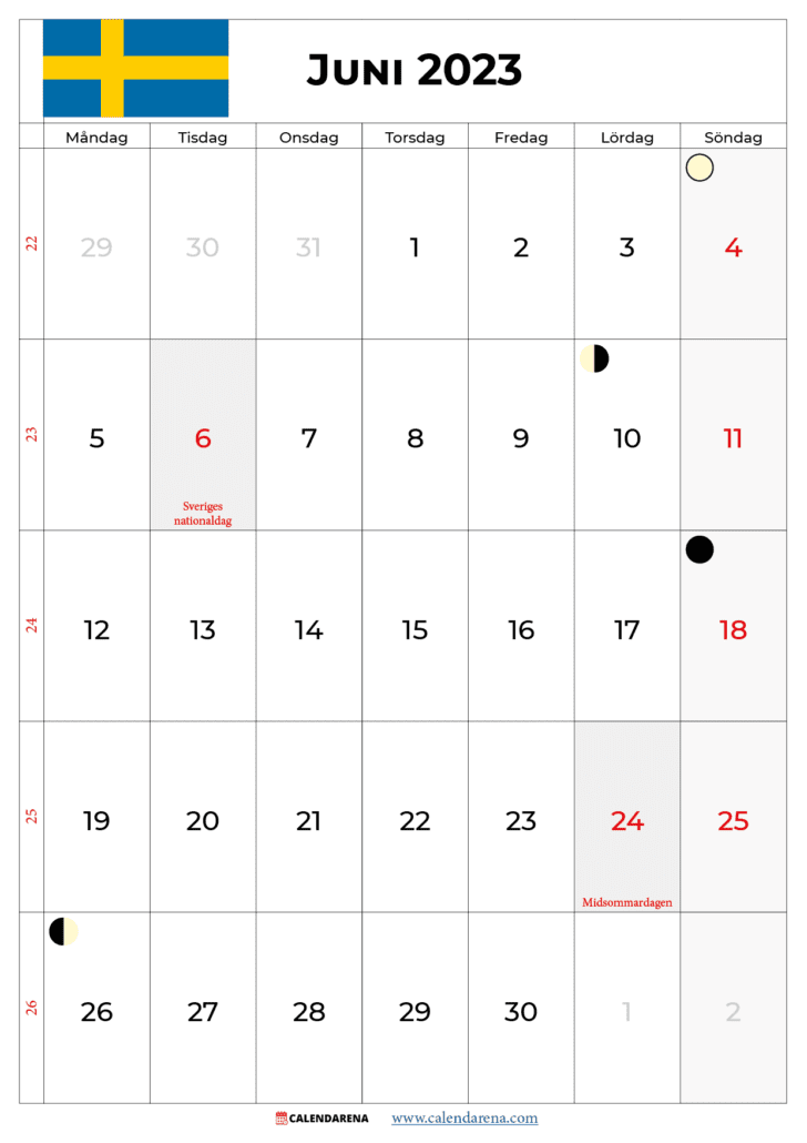 kalender 2023 juni Sverige