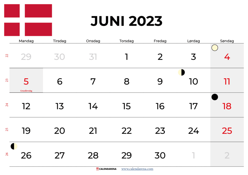 kalender juni 2023 danmark
