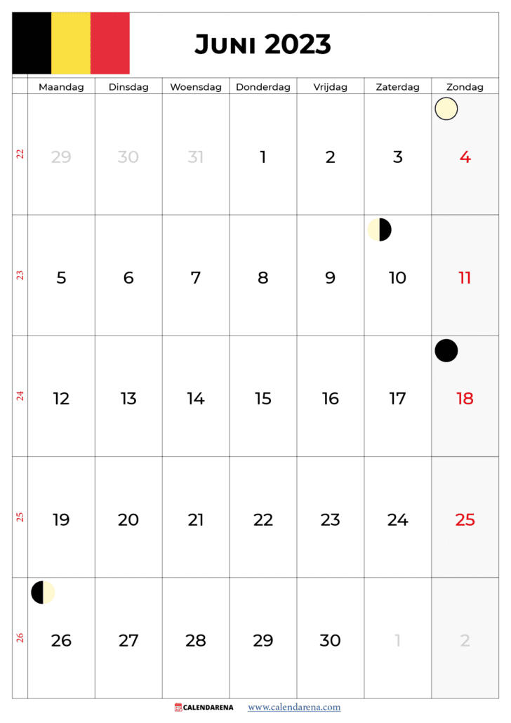 kalender juni 2023 pdf belgië