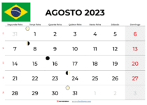 calendario agosto 2023 brasil