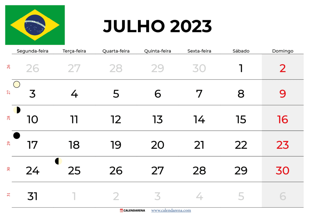 calendario julho 2023 brasil