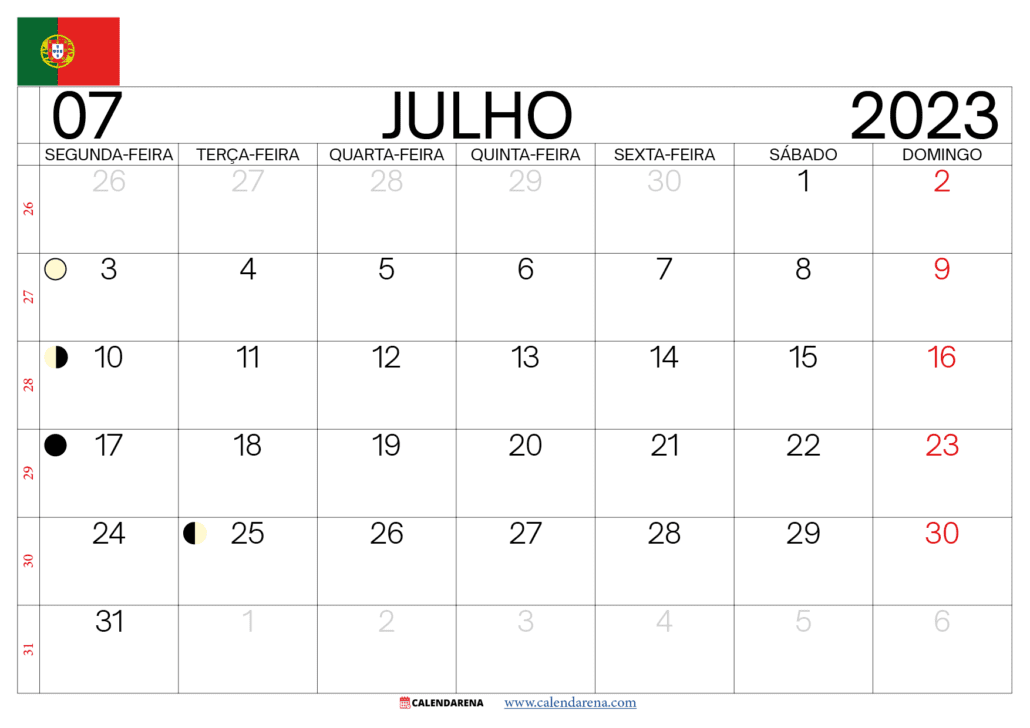 calendário julho 2023 portugal