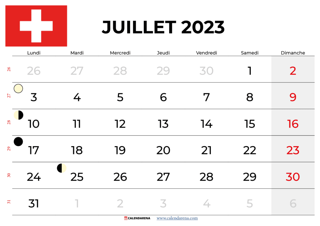 calendrier juillet 2023 suisse