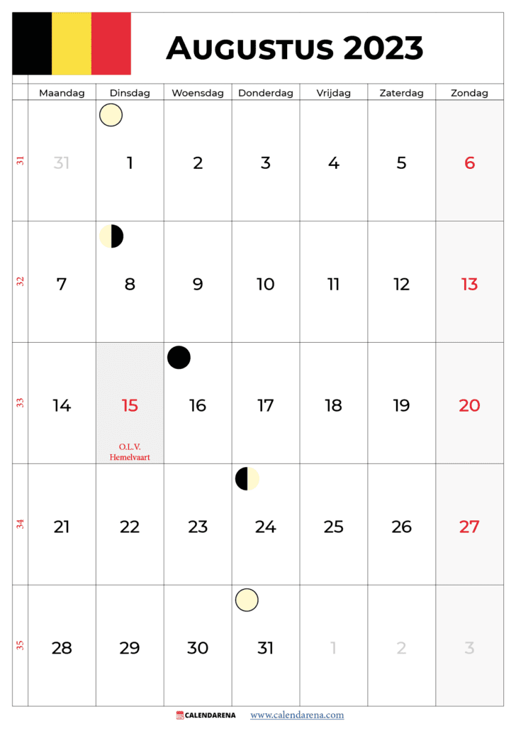 kalender augustus 2023 pdf belgië