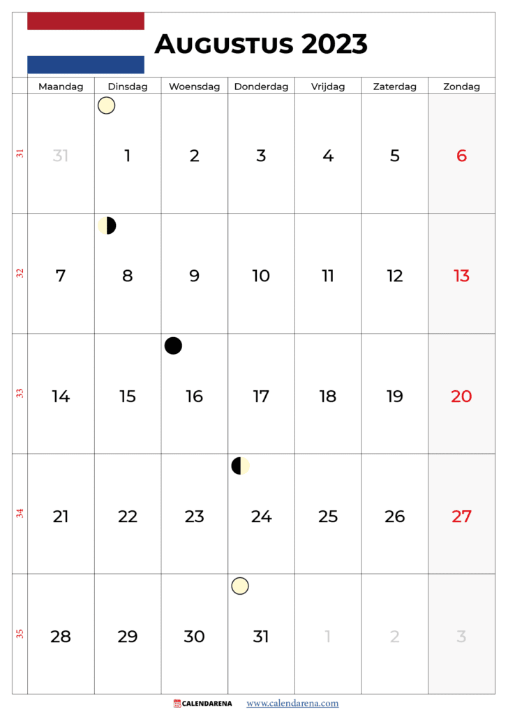 kalender augustus 2023 pdf nederland