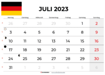 kalender juli 2023 Deutschland
