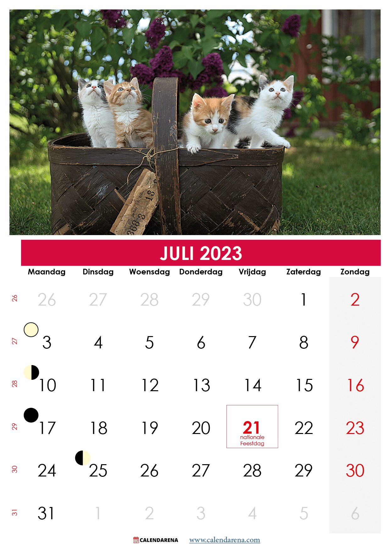 kalender juli belgië 2023