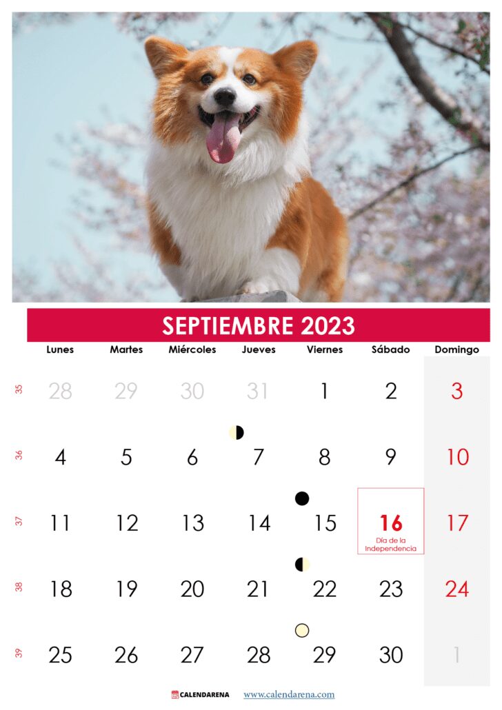 calendario 2023 Septiembre para imprimir México