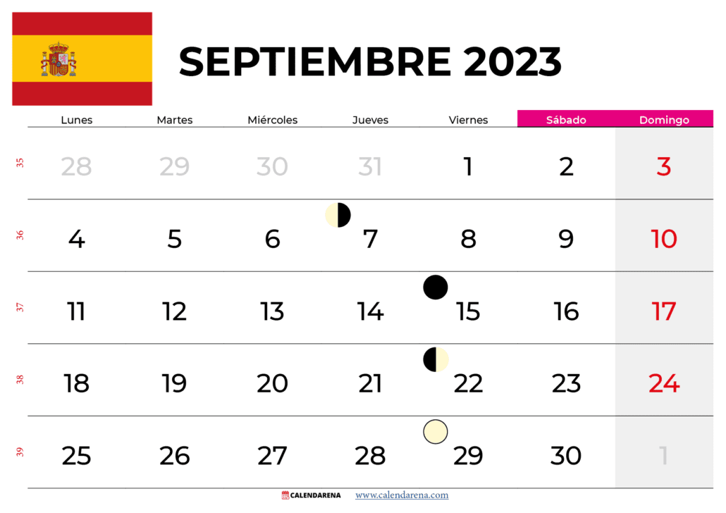 calendario Septiembre 2023 España