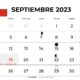 Calendario septiembre 2023 chile