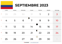 calendario Septiembre 2023 colombia