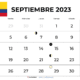 Calendario septiembre 2023 colombia