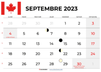 calendrier septembre 2023 québec
