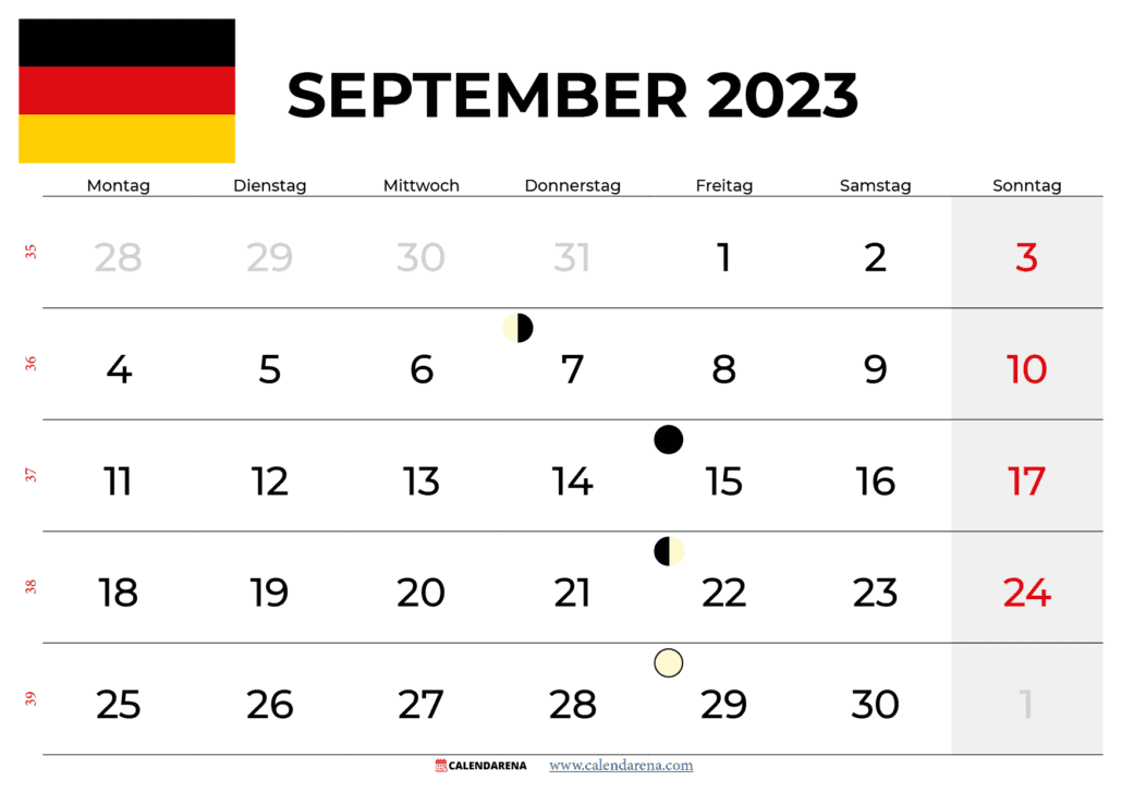 kalender september 2023 Deutschland