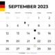 Kalender september 2023 Deutschland zum ausdrucken