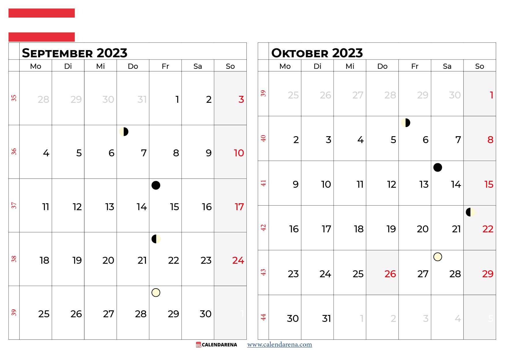 kalender september october 2023 österreich