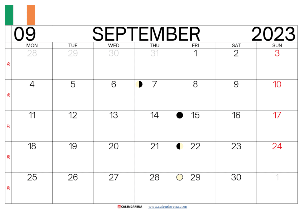 september 2023 calendar ireland
