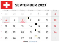 september 2023 kalender Schweiz