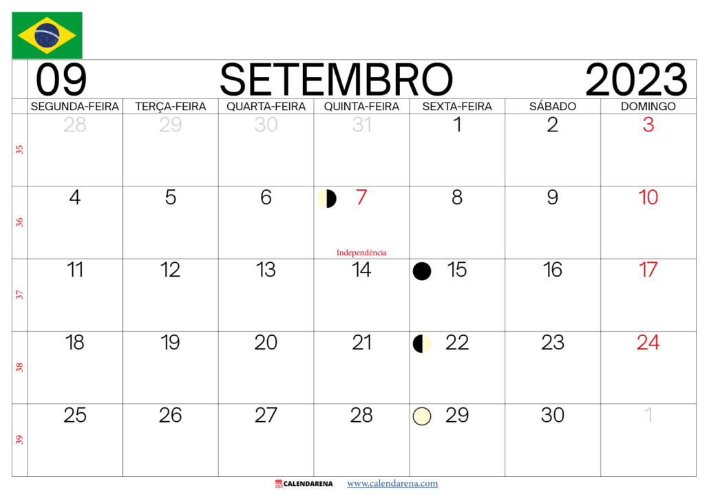 calendario setembro 2023 brasil