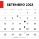 Calendario Setembro 2023 imprimir portugal