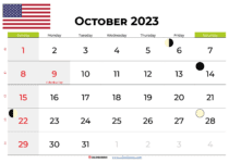 october 2023 calendar USA