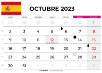 calendario Octubre 2023 España
