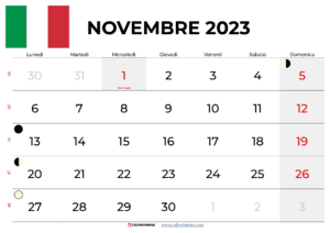 calendario novembre 2023 italia