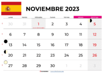 calendario noviembre 2023 España