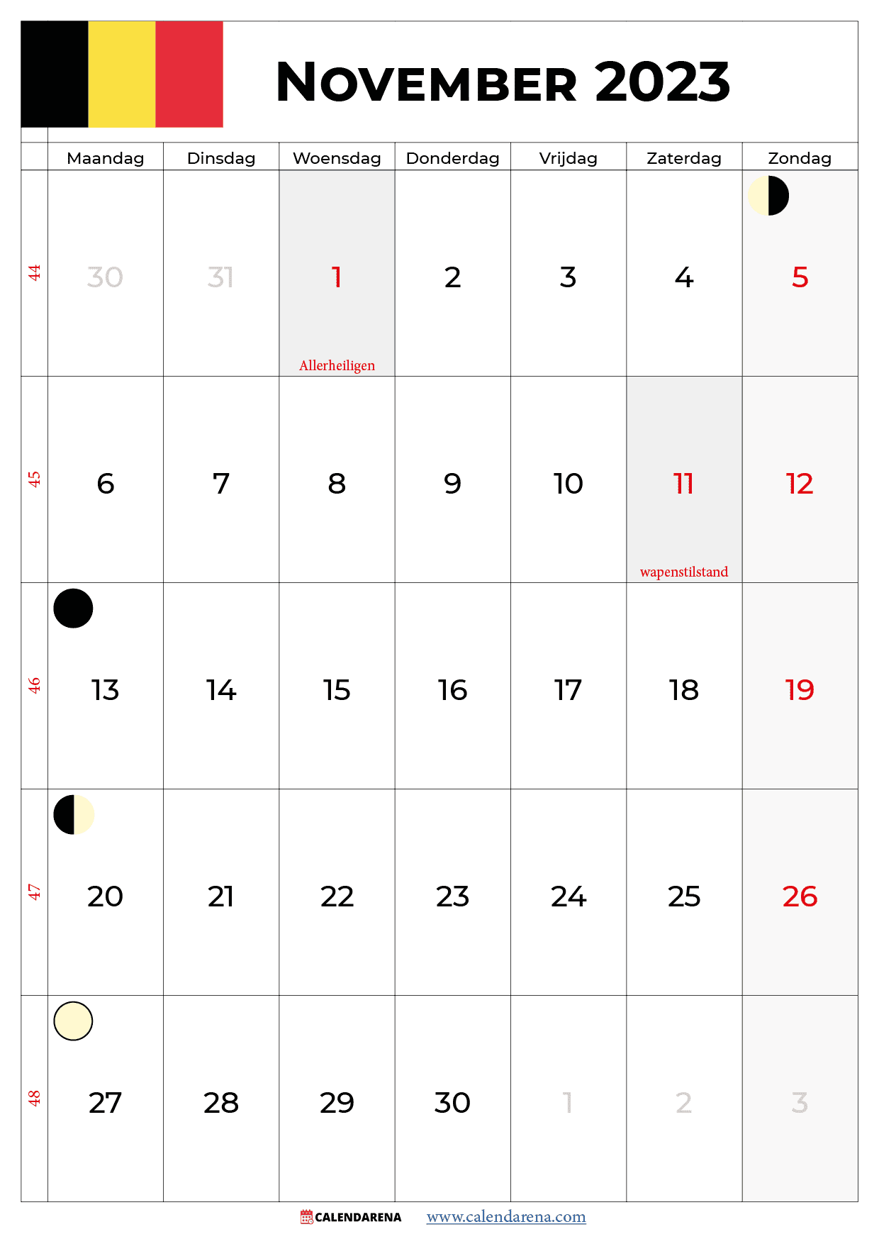 kalender november 2023 pdf belgië